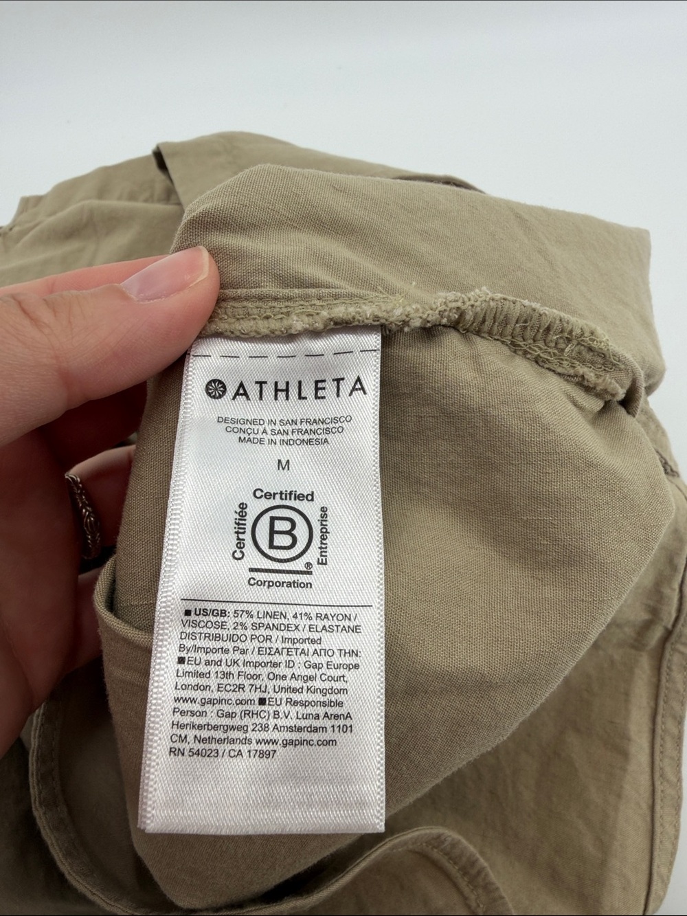Athleta Paradise Oversized Short Sleeve Top in Tan M A17 - Picture 6 of 7